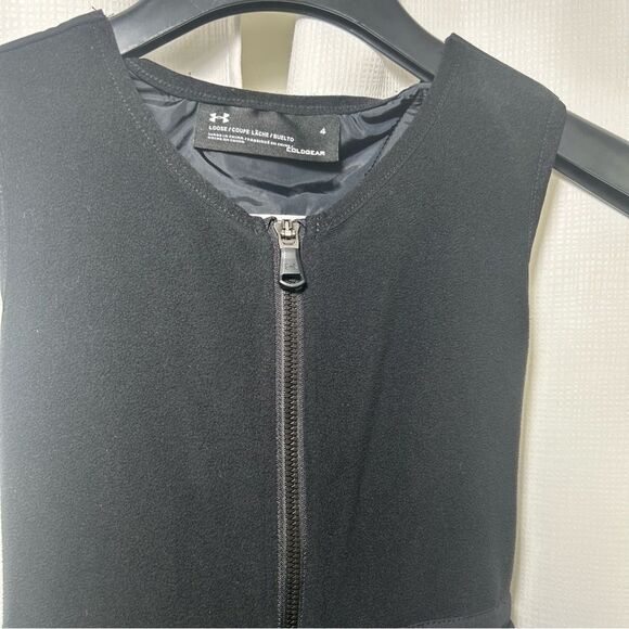 Under Armour Kids Size 4 Black Cold gear  Snow Bibs Zip Front Velcro Top - Picture 3 of 16